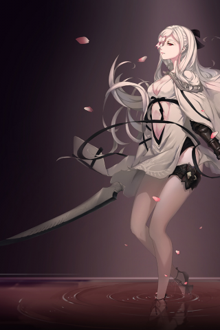 anime, girl, blonde, sword