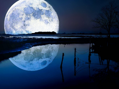 nature, night, moon