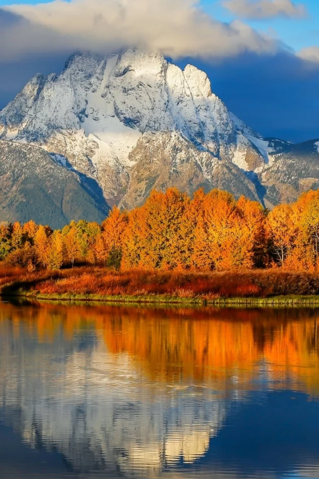 landscape, nature, mountains, forest, lake, autumn