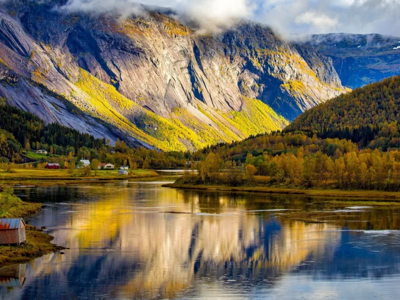 landscape, nature, mountains, lake