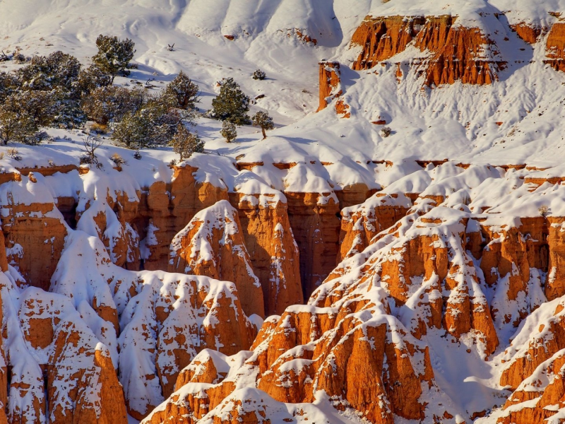 nature, mountains, rocks, snow