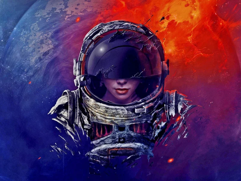 astronaut, spacesuit, space, face