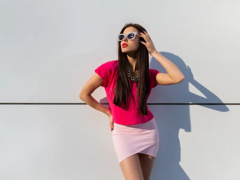girl, beautiful, cute, brunette, skirt, glasses