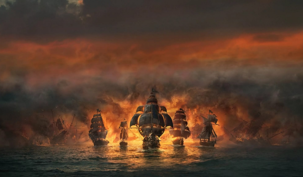 ships, sea battle, battle, sailing ship