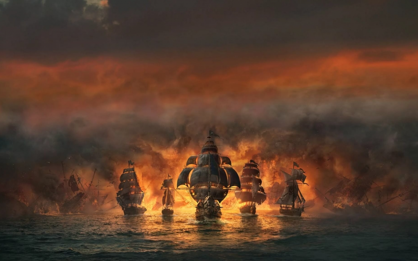 ships, sea battle, battle, sailing ship