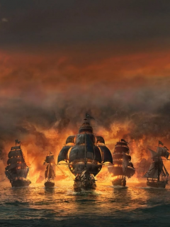 ships, sea battle, battle, sailing ship