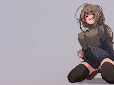 anime, girl, skirt, stockings