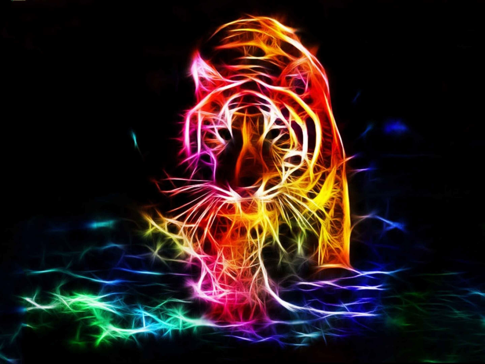 picture, wallpaper, 3d, tiger, animal