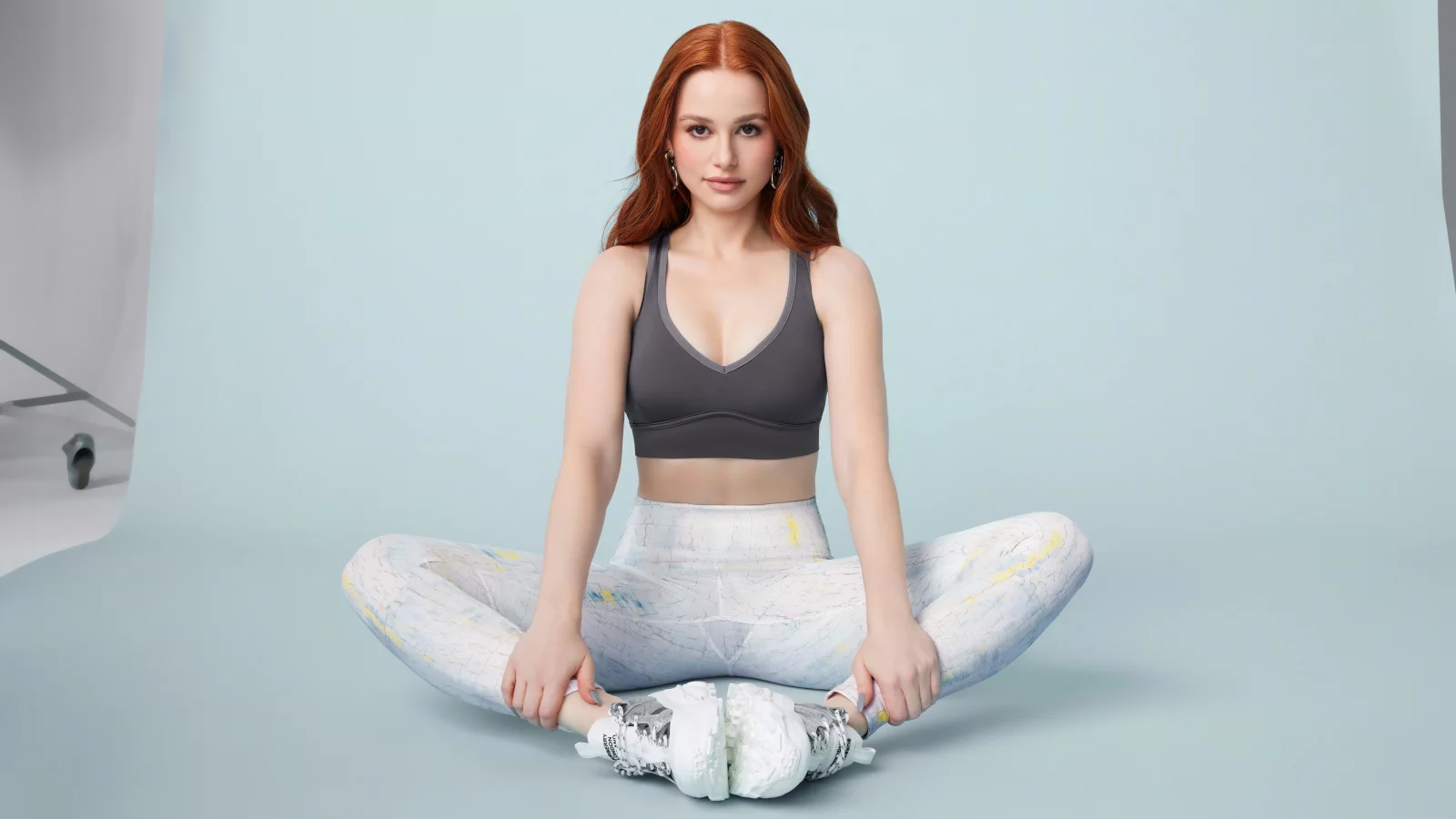 girl, beautiful, sneakers, madelaine petsch, workout