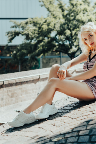 girl, sweet, beautiful, blonde, sneakers