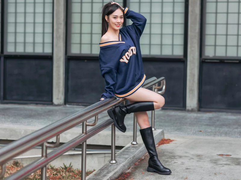 girl, woman, cute, asian, boots