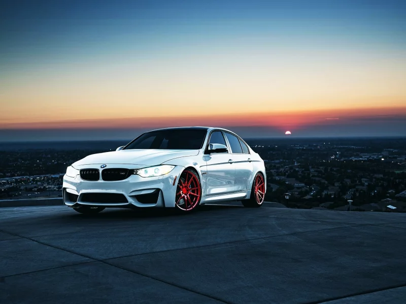 auto, bmw, white
