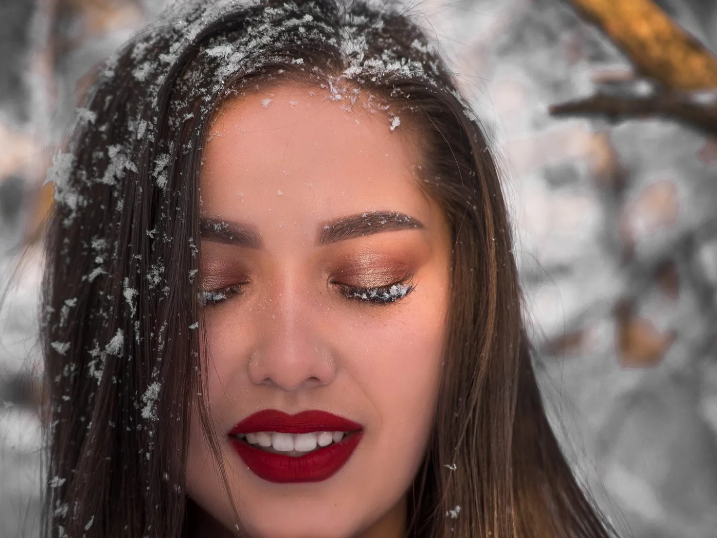 girl, beautiful, snow, winter