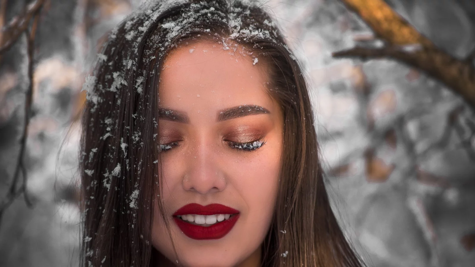 girl, beautiful, snow, winter