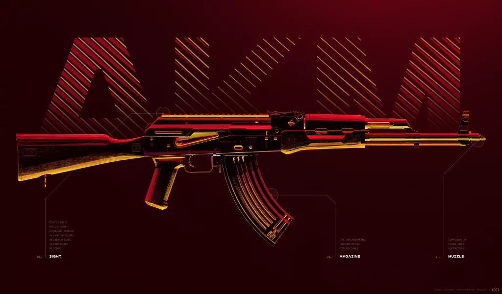 weapon, machine gun, akm