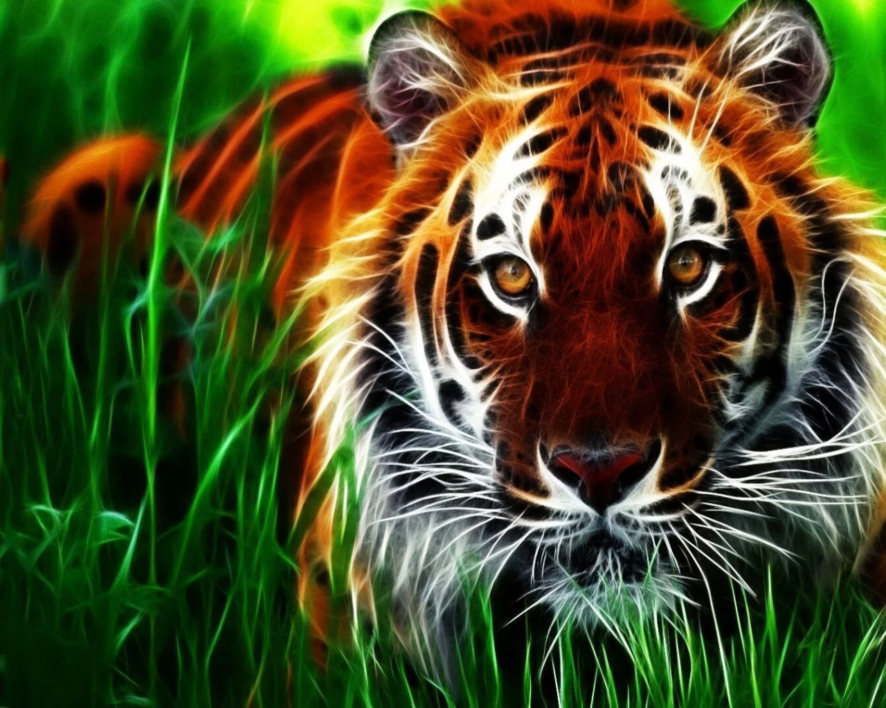 animal, tiger, drawing