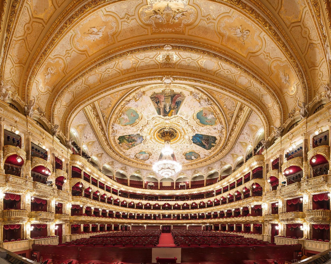 interior, opera, chandelier, hall