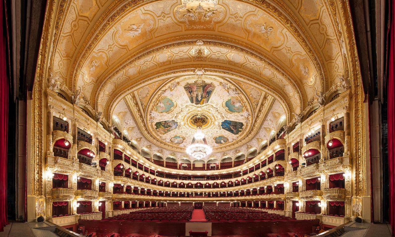 interior, opera, chandelier, hall