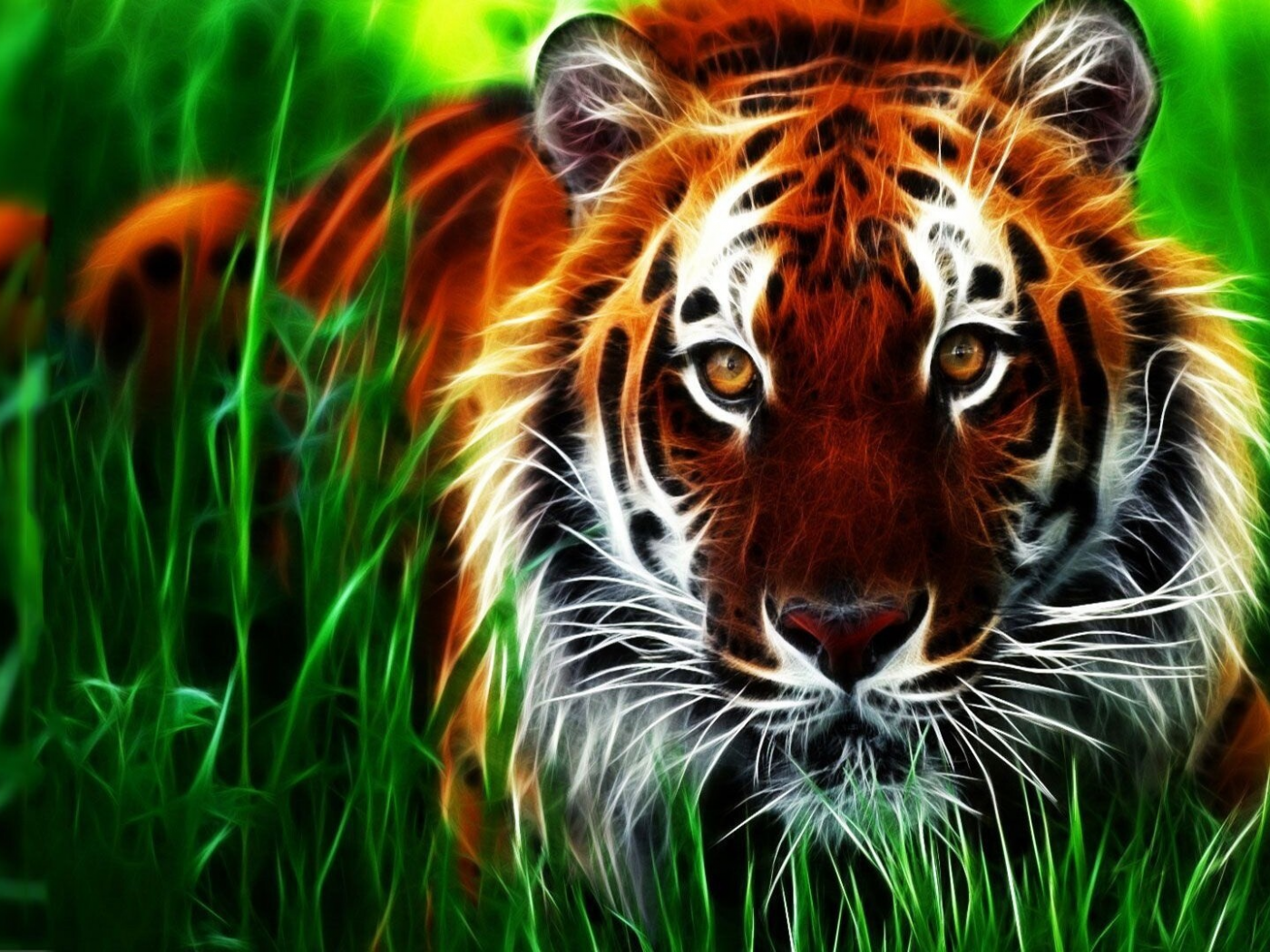 animal, tiger, drawing