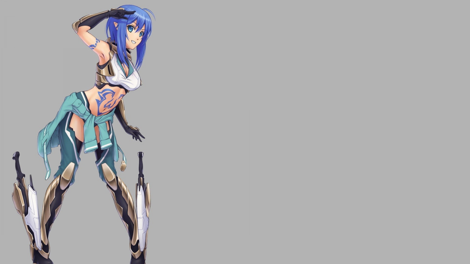 anime, girl, warrior, weapon