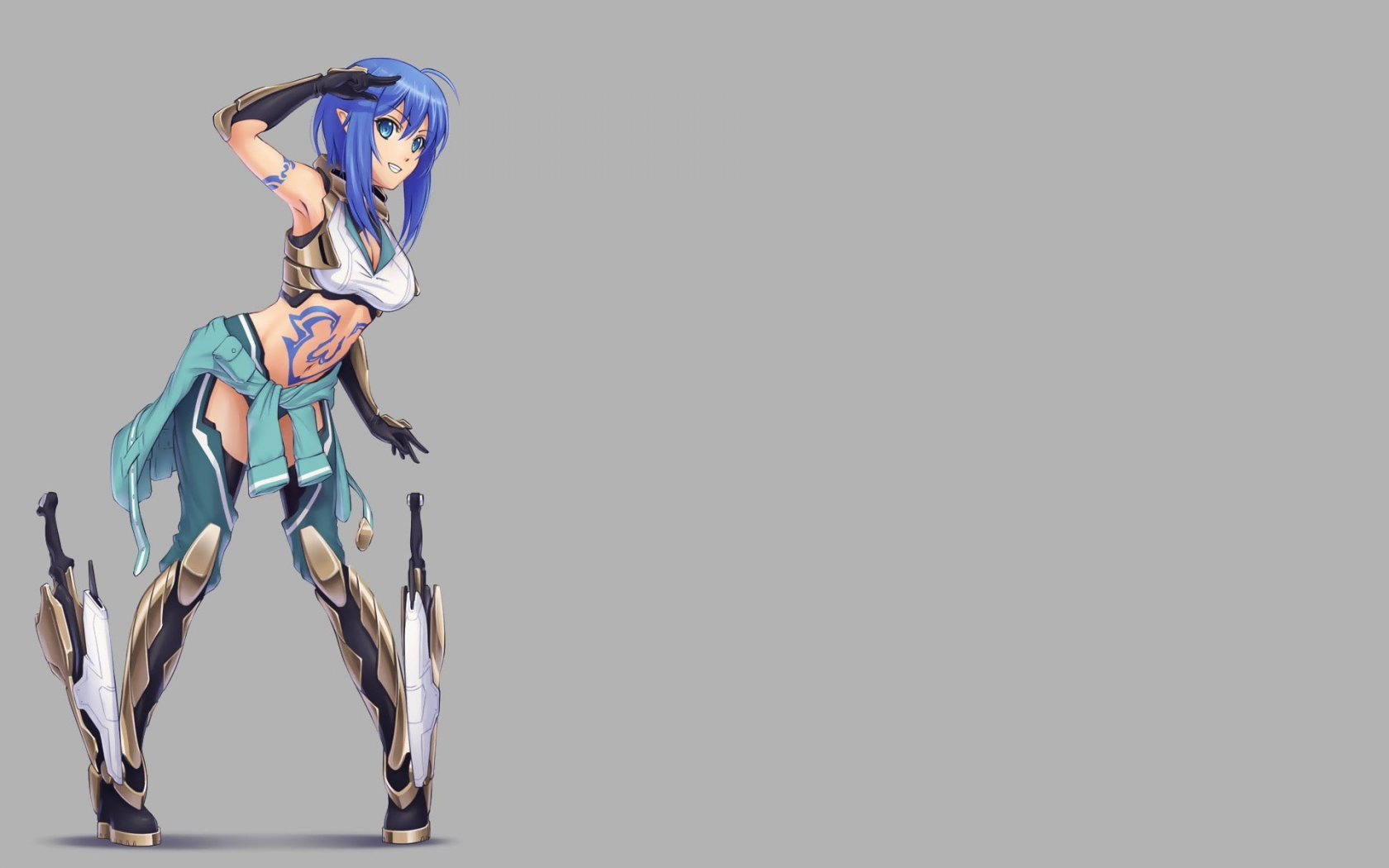 anime, girl, warrior, weapon