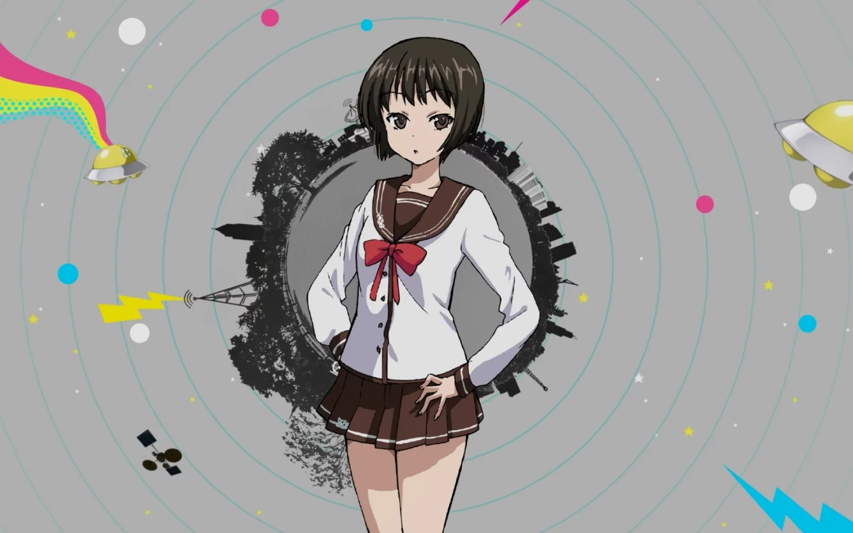 anime, girl, schoolgirl
