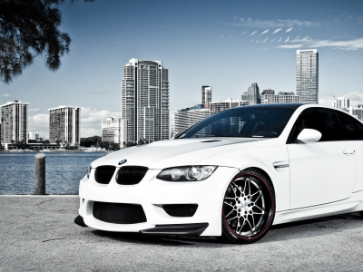 auto, bmw white