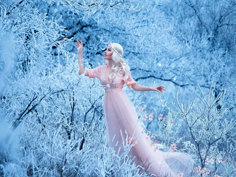 girl, beautiful, blonde, winter