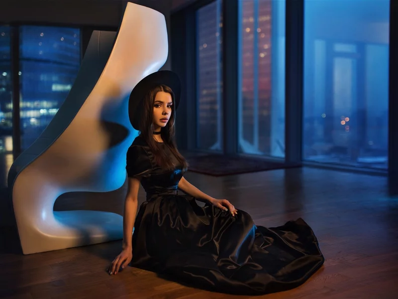 girl, sweet, pretty, black dress