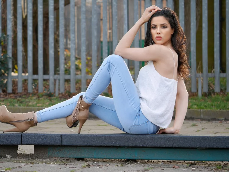 girl, sweet, pretty, longhaired, redhead, jeans