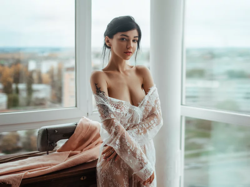 girl, beautiful, cute, model, shawl, tattoo