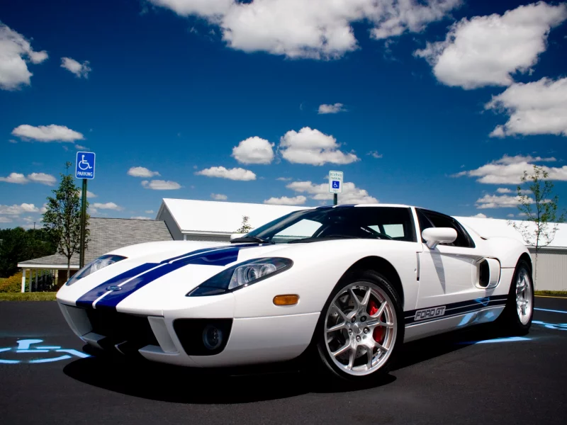 auto, ford gti, white
