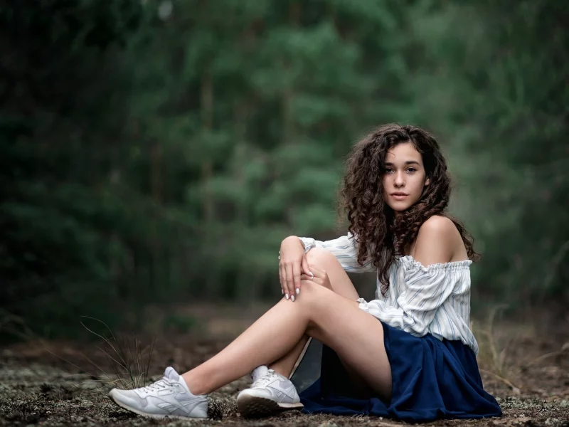girl, beautiful, brunette, nature