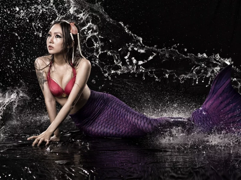 girl, beautiful, mermaid