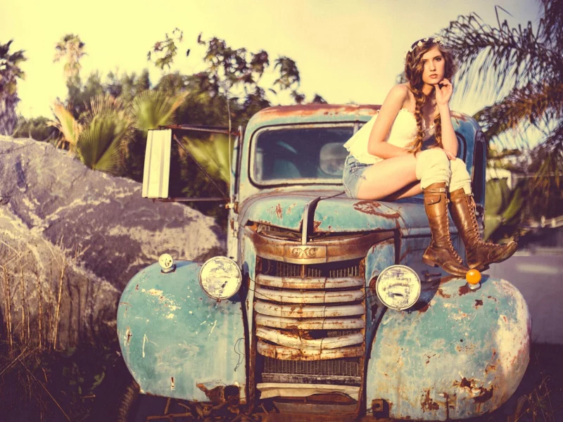 girl, beautiful, model, poison car