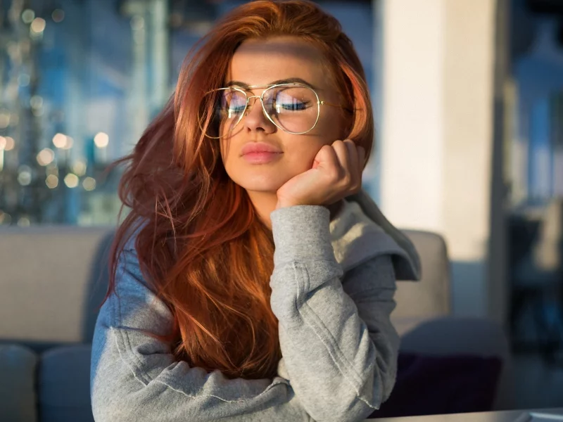 girl, sweetheart, redhead, glasses