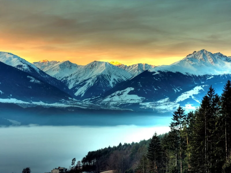 nature, mountains, lake, forest