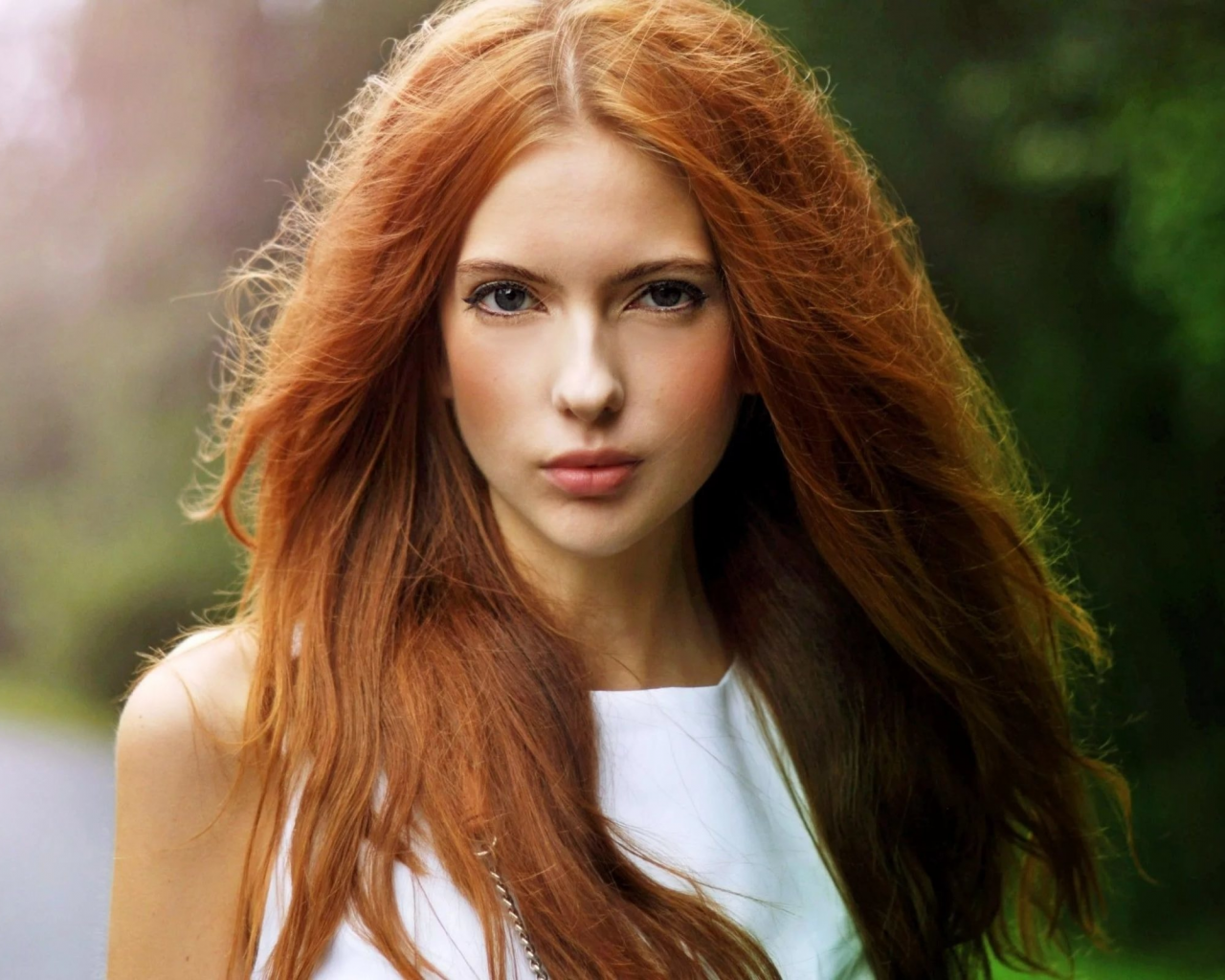 girl, beautiful, redhead, portrait