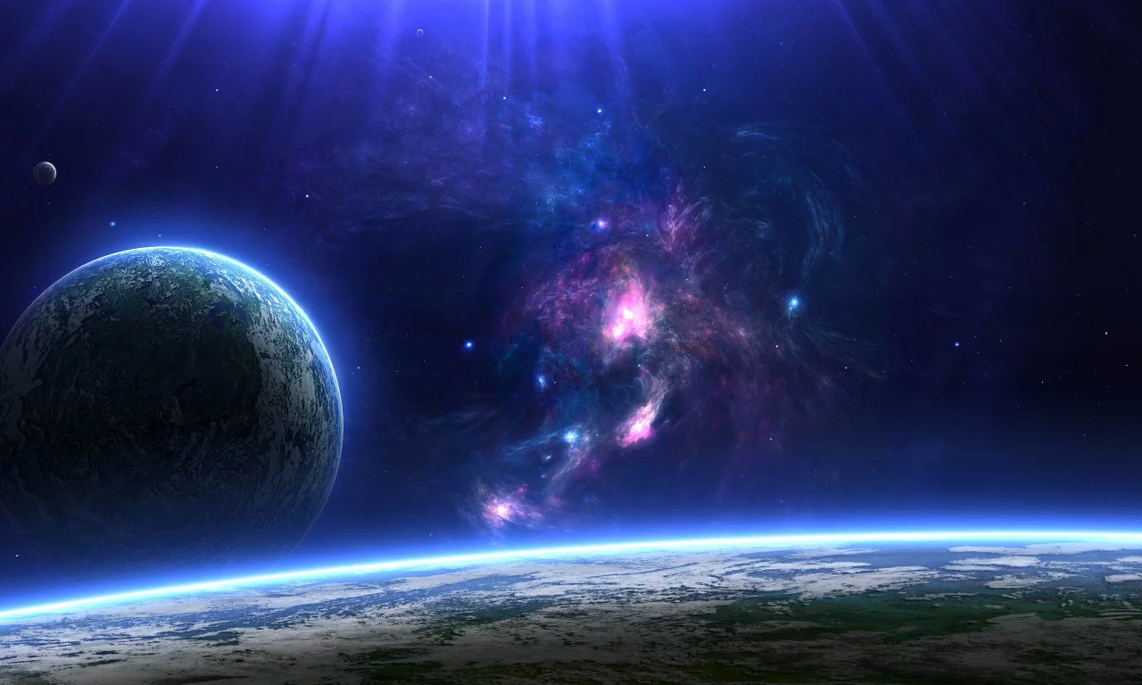 space, stars, planet