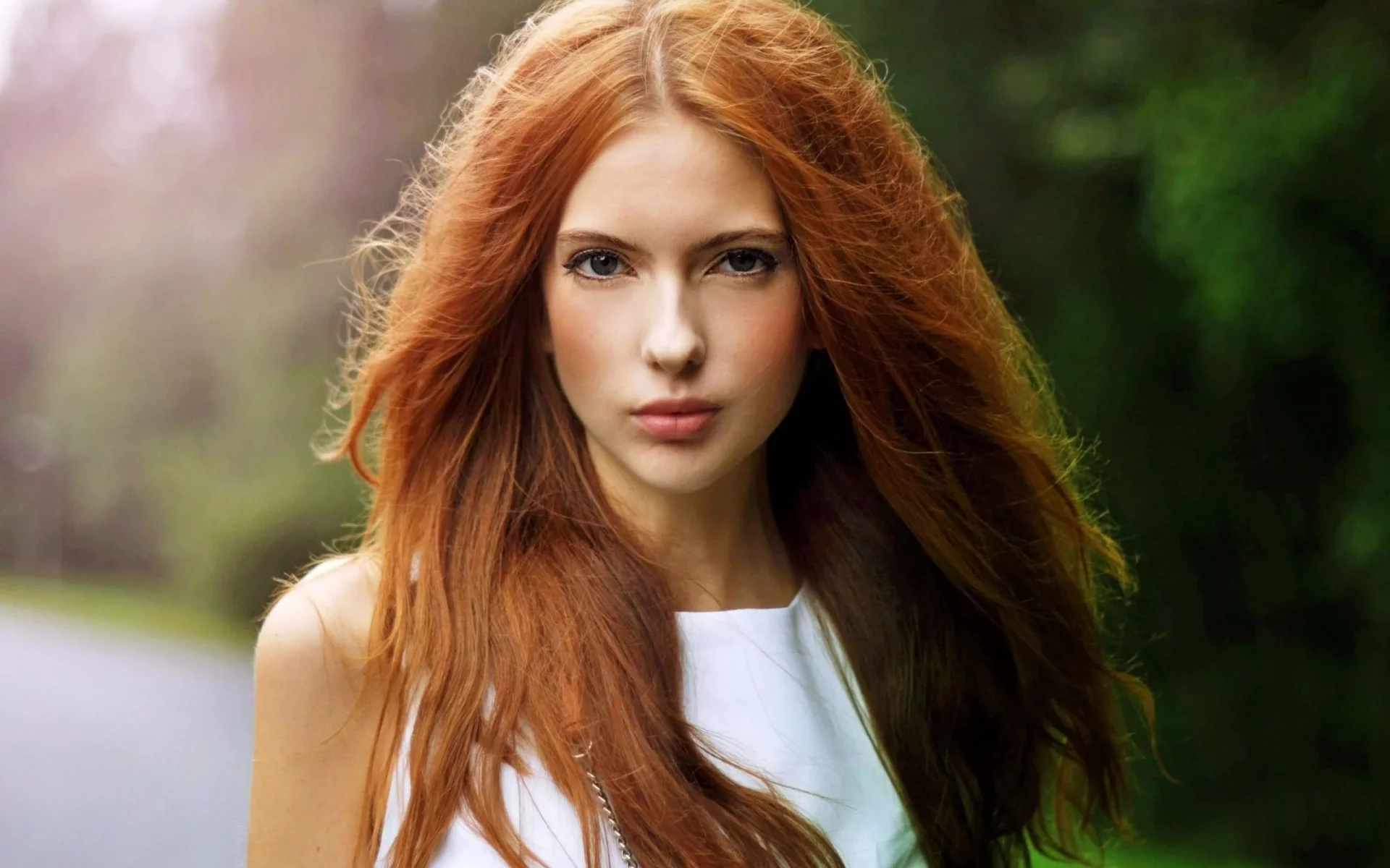 girl, beautiful, redhead, portrait