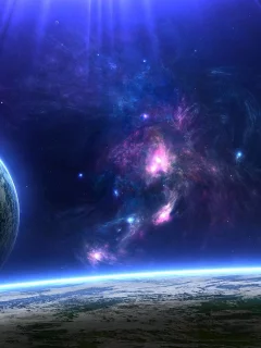 space, stars, planet