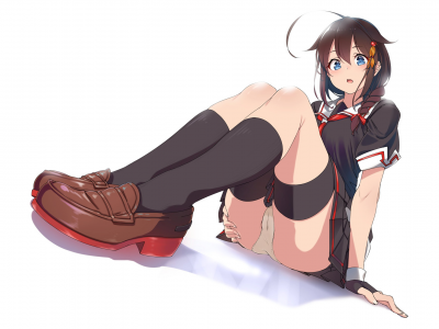 girl, cute, beautiful, knee socks, skirt, anime