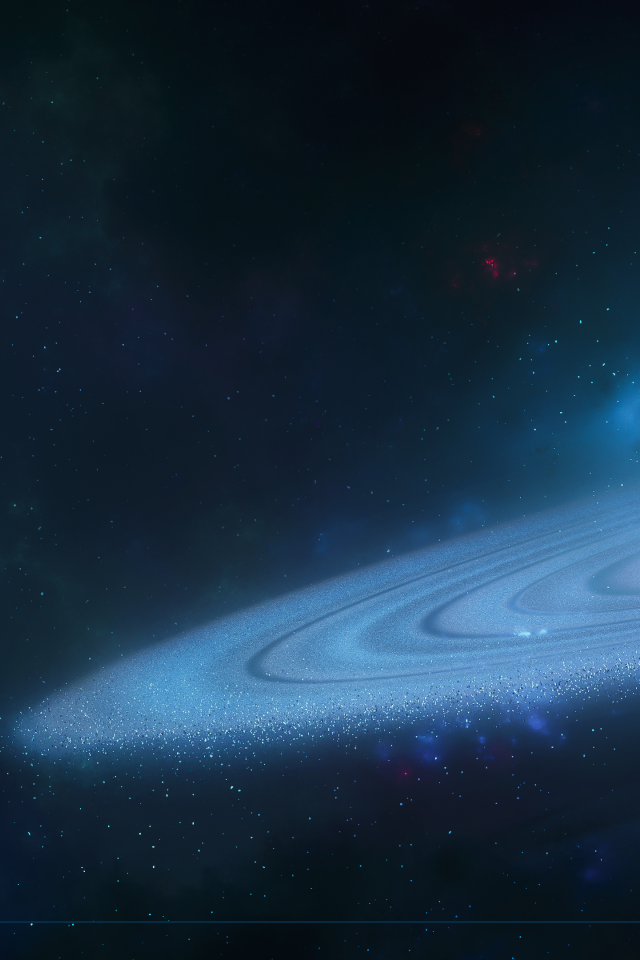 space, planet, stars, rings