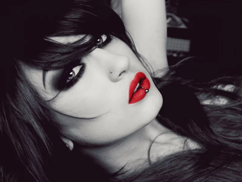 girl, beautiful, red lips