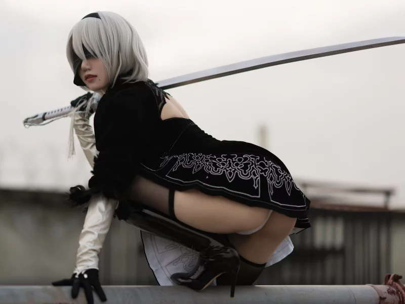 girl, beautiful, sian, ass, cosplay, sword, boots, stockings