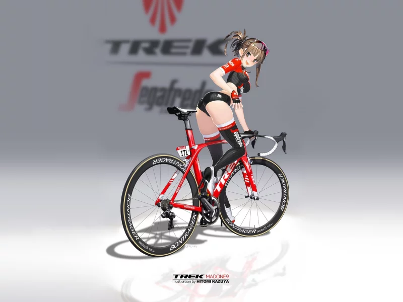 girl, beautiful, stockings, shorts, bike, anime