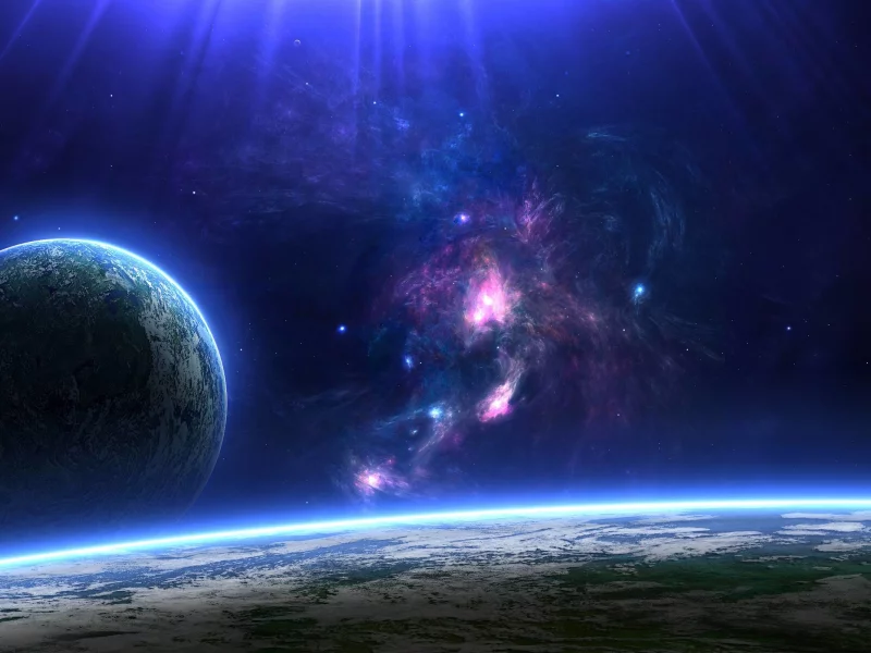 space, stars, planet