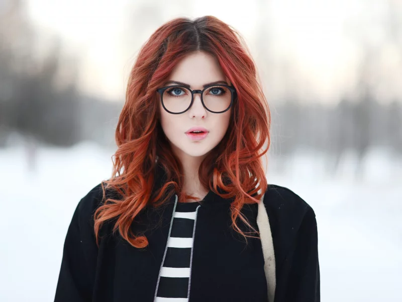 girl, beautiful, cute, redhead, glasses