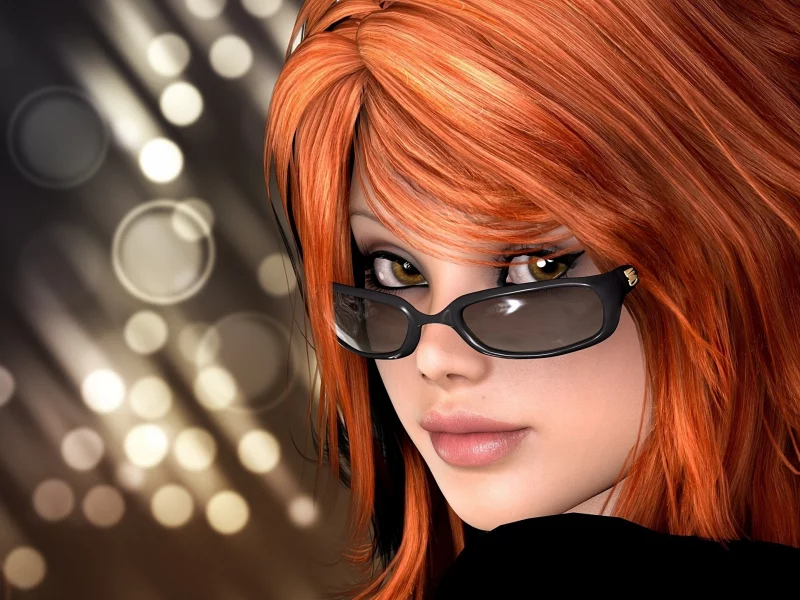 girl, beautiful, cute, redhead, glasses