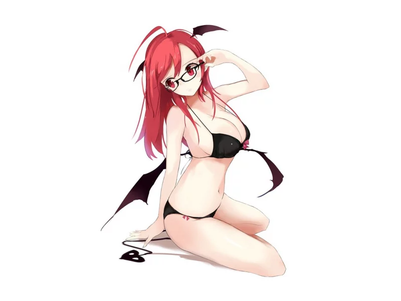 anime, girl, swimsuit, wings